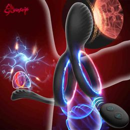 Wireless Male Vibrating Penis Rings Masturbator Clitoris Stimulation Vibrator Delay Ejaculation Cock Ring Sex Toy For Men Couple 0216