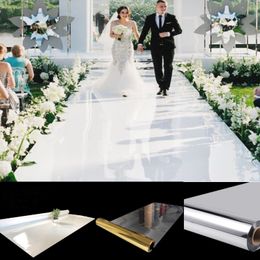 10m Per lot 1m Wide Shine Wedding Decoration White Mirror Carpet Aisle Runner For Romantic Party Favours Shooting Props