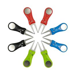 Metal Plastic Golf Divot Tool Mini Portable Adjustable Sports Accessories Practical Stretch Repair Green Fork Many Colours