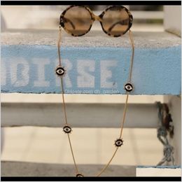 Pendant Necklaces & Pendants Jewelry Vintage Delicate Black Enamel Evil Eye Charm Patchwork Gold Cha For Mask Womens Fashion Sunglasses Chai