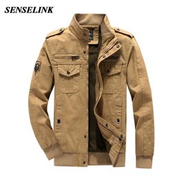 Men Cotton Khaki Bomber Jacket Autumn Warm Casual Tough Guy Cargo Windproof Jacket Fur Collar Men Army Tactical Jacket Men 211105