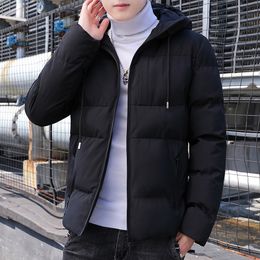 New Parkas Men Winter Thick Bomber Jacket Mens Fashion Slim Fit Cotton Padded Hooded Coat Casual Baseball Outwear Men Plus Size 210222