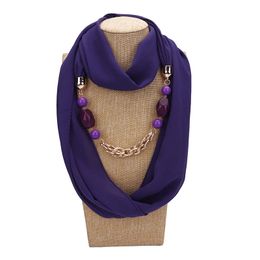 Fashion Pendant Scarf For Women Elegant Accessories Hijab Femme Gorgeous Echarpe Resin Alloy Pendant Scarf EP Scarf