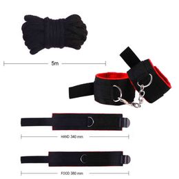 NXY SM bondage 3 Colours Exotic Sex Products For Adults Games Set BDSM Kits Handcuffs Toys Whip Gag Tail Plug Women Accessories 1126