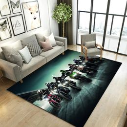 Carpets 3D Print Motorcycle Rug Carpet Living Room Sports Home Area Bedroom Bedside Mat Coffee Table Chair Simple Decor