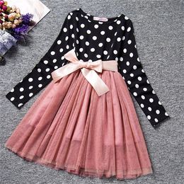 Kids Dresses for Girl Christmas Flower Lace Embroidery Girls Dress Princess Autumn Winter Party Gown Children Wedding Wear 3 8T Q0716