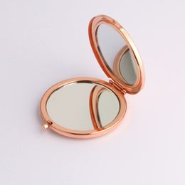 Metal Fold Round Shape Makeup Mirrors DIY Portable Pocket Gift Mirror Solid Colour Home Decoration Bathroom Bedroom Supplies BH5251 WLY