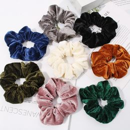 8 Color Women Girls Winter Velvet Cloth Elastic Ring Hair Ties Accessories Ponytail Holder Hairbands Rubber Band Scrunchies M3959