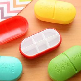 Elliptical Pill Cases Pill Box Pocket Small case Holder Weekly 6 Compartments Medicine Pill Organizer SN5178