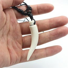 Elephant tooth Necklace Wolf tooth pendant Amulet Gift for men women's Jewellery