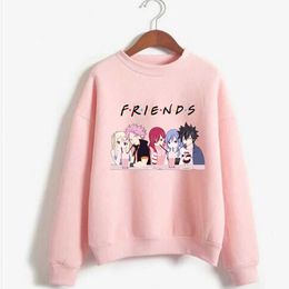 Hoodie Sweatshirt Fairy Tail Natsu Lucy Gray Elza Print Cosplay Costume Anime Women/Men Top Y0803