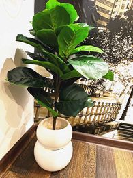 122cm Large Artificial Tropical Plants Green Plastic Banyan Branches Indoor Rare Fake Potted Home el Office Shop Decor Props 210624