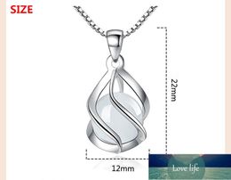 New Arrival 100% 925 Sterling Silver Trendy Opal Stone Flower Ladies Pendant Necklace Jewellery Accessories Short Box Chains Factory price expert