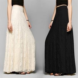 Fashion White Silver High Waist Party Wear Maxi Female Pleated Skirts New Style Womens Ladies Long Summer Skirt 210310