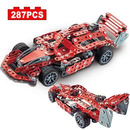 287PCS City Series Creator Car Metal Building Blocks Racing Car Blocks High Tech Toys For Children Gifts DIY Handmade Toy Q0624