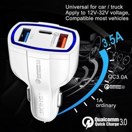 cell phone car charger adapter Australia - Car Charger 3port 7A USB Quick Charge QC3.0 Type C Fast Mobile Phone Tablet protable 12-24V Supply adapter for Universal