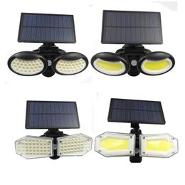 Festive & Party Supplies Solar sensor light outdoor led lighting integrated garden double head cob waterproof wall lights