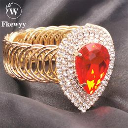 Bangle Fkewyy Punk Bracelets For Women Fashion Accessories Designer Luxury Jewellery Red Gem Adjustable Bracelet Rhinestone