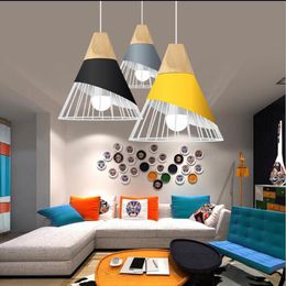 Pendant Lamps Modern Lights Indoor Bar Restaurant Living Bedroom Nordic Personality And Creative Style Wooden Iron Hanging Wire