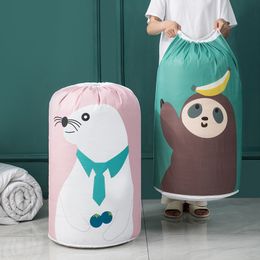 Household clothes receiver arrange drawnstring Storage bag pack pocket cylinder type moistureproof quilt receive bags