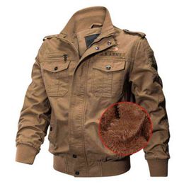 Winter Jacket Men Thick Warm Fleece Wool Liner Windbreaker Military Jacket Casual Cotton Mens Outerwear Plus Size M-6XL Coat Men Y1109