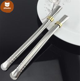 Wholesale Yerba Mate Bombilla Straw Spoons Reusable Stainless Steel Straws for Gourd/Cup Tea Drinking wz