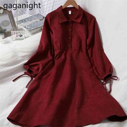 Vintage Women Solid Sweet Maxi Dress Long Sleeve Bow Spring Autumn Girls Holiday Dresses Casual Preppy Style Vestidos 210601