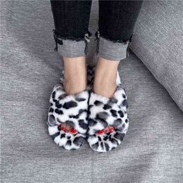 Warm And Fluffy Faux Fur Slippers For Women,Indoor Flloor Slips, Flats And Soft Fur Ladies For Women,Celebrity Flip Flops H1115