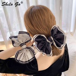 Korea Popular Women Girl Bow Satin Scrunchies Fashion Plaid Strech Elastic Hair Simple Ponytail Tie Printed Rubber Band