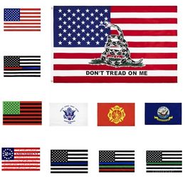 USA Flags US Army Banner FlagsAirforce Marine Corp Navy Besty Ross Flag Dont Tread On Me Flags Thin xxx Line Flag ocean shippingZC311