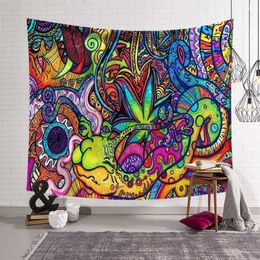 Polyster Hippie Mandala Pattern Tapestry Abstract Painting Art Wall Hanging Gobelin Livingroom Decor Crafts 210609