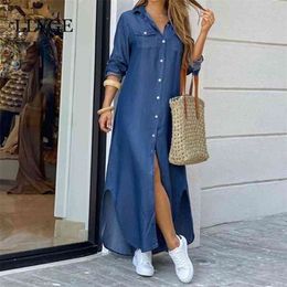 Letter Camouflage Printed Long Dres Split Sleeve Casual Loose Female Maxi Dresses Summer Fashion Lady Vestidos 210623