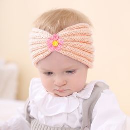 20pc/lot New Knitted Flower Headband for Baby Autumn Winter Girls Hair Accessories Headwear Elastic Hair Bands Kid Head Wraps