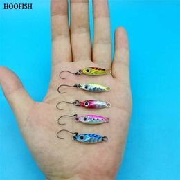 HOOFISH 10PCS/LOT Metal Jig Spoon Lure with Single hook 3g/6g Shore Cast Artificial Hard Bait Small 211224