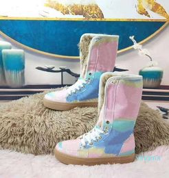 Kutu ile! Yeni Kar Botları Eğitmenler Moda Spor Ayakkabı Yüksek Kaliteli Deri Çizmeler Sandalet Terlik Kadın Için Vintage Hava By Shoe008 374