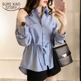 Spring Plus Size 4XL Pure Cotton Long Sleeve Blouse Female Korean Casual Loose Slim Women Tops Blusa Mujer De Moda 8986 50 210527