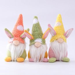 Easter Bunny Gnome Handmade Swedish Tomte Rabbit Plush Toys Doll Ornaments Holiday Home Party Decoration Kids Easter Gift w-00706