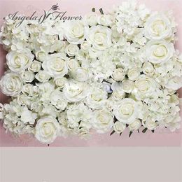 DIY artificial rose flower heads silk decorative el background wall decor 25pcs Road led wedding Bouquet 210706