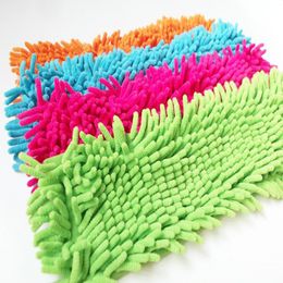 4 pcs Chenille Cleaning Pad Dust Mop Household Microfiber Coral Mop Head Replacement Fit For Kitchen Living Room Cleaning Floor 210317