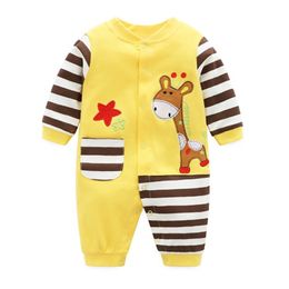 ZWY528 newborn baby boys girls clothes 3-24 months cotton kids romper long sleeve spring and autumn outwear clothing 210309