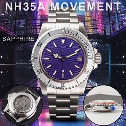 Wristwatches 39.5mm Mod Watch Case Vintage Sapphire Glass Hollow Watches NH35 Movement Automatic Luminous Steel Rivets Dial Business Reloj