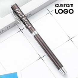 Gel Pens Customized LOGO Text Luxury Business Writing Sign Pen High-quality Metal Gift Office School Stationery Ballpoint