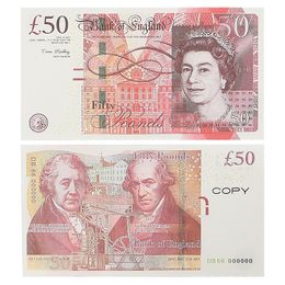 Paper Money Toys Uk Pounds GBP British 10 20 50 commemorative Prop copy Movie Banknotes toy For Kids Christmas Gifts or Video Film81693763WLX