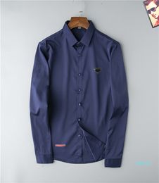 Designer-Professional Business Short Sleeve Dress Shirt Fashion Men's Casual Solid Color Print Decorative Top #TL01
