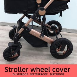 pram wheel covers UK - Stroller Parts & Accessories Baby Wheel Cover Dustproof Portable Hook And Loop Pram Footmuff For Cart Anti-Fouling Waterproof1