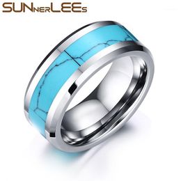 Band Rings 8mm SUNNERLEES Fashion Jewellery Stainless Steel Real Tungsten Carbide Ring Women Men TCR-023