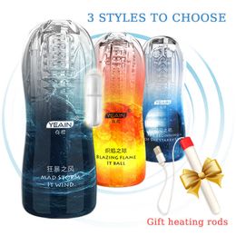 Sex Toys For Men Masturbator Cup Reusable Vacuum Pocket Transparent Vagina Soft Pussy suck vibration Endurance Exercise 210622