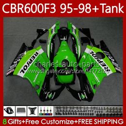 Bodys +Tank For HONDA CBR600 Repsol green CBR 600 F3 FS CC 600F3 95-98 Bodywork 64No.32 600FS 600CC CBR600F3 95 96 97 98 CBR600-F3 CBR600FS 1995 1996 1997 1998 Fairing Kit