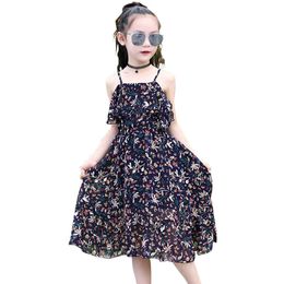 Girls Sarafans Sundress Summer Clothes For Girls Teenage Bohemia Flower Dress For 8 10 12 14 Year Kids Clothes Q0716
