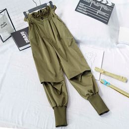 Women Harajuku Streetwear Cargo Pants Casual Joggers Sweatpants Loose High Waist Handsome Hip-Hop 210531